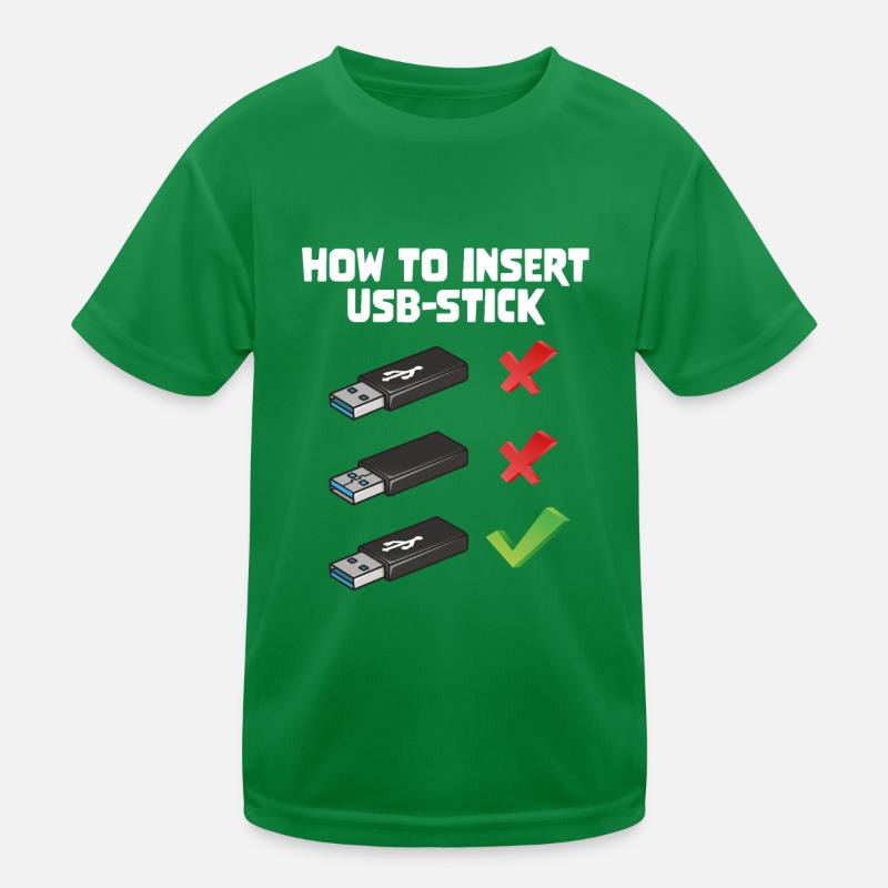 How To Insert USB Stick Funny Programmer Meme Kinder Funktions-T-Shirt