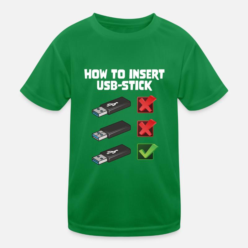 How To Insert USB Stick Funny Programmer Meme Kinder Funktions-T-Shirt