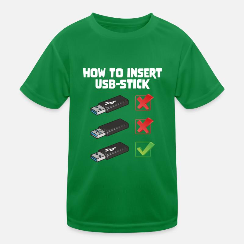 How To Insert USB Stick Funny Programmer Meme Kinder Funktions-T-Shirt