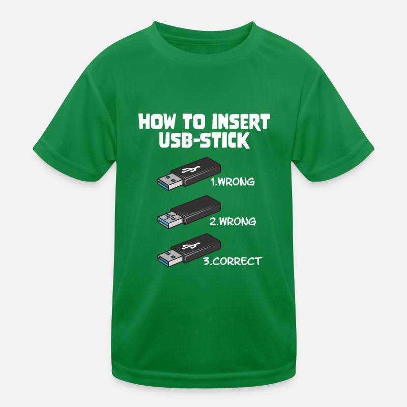How To Insert USB Stick Funny Programmer Meme Kinder Funktions-T-Shirt