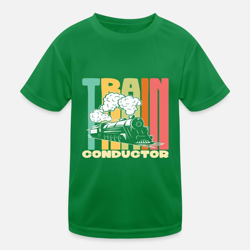 Train Conductor Railway Train Model Railway Kids Functional T-Shirt