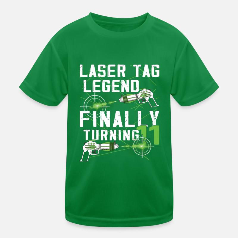 Endlich 11 Jahre Alt – Lasertag-Geburtstag Kinder Funktions-T-Shirt
