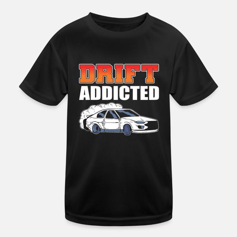 Drift Addicted Drifting Car Racing - Kids Functional T-Shirt - black