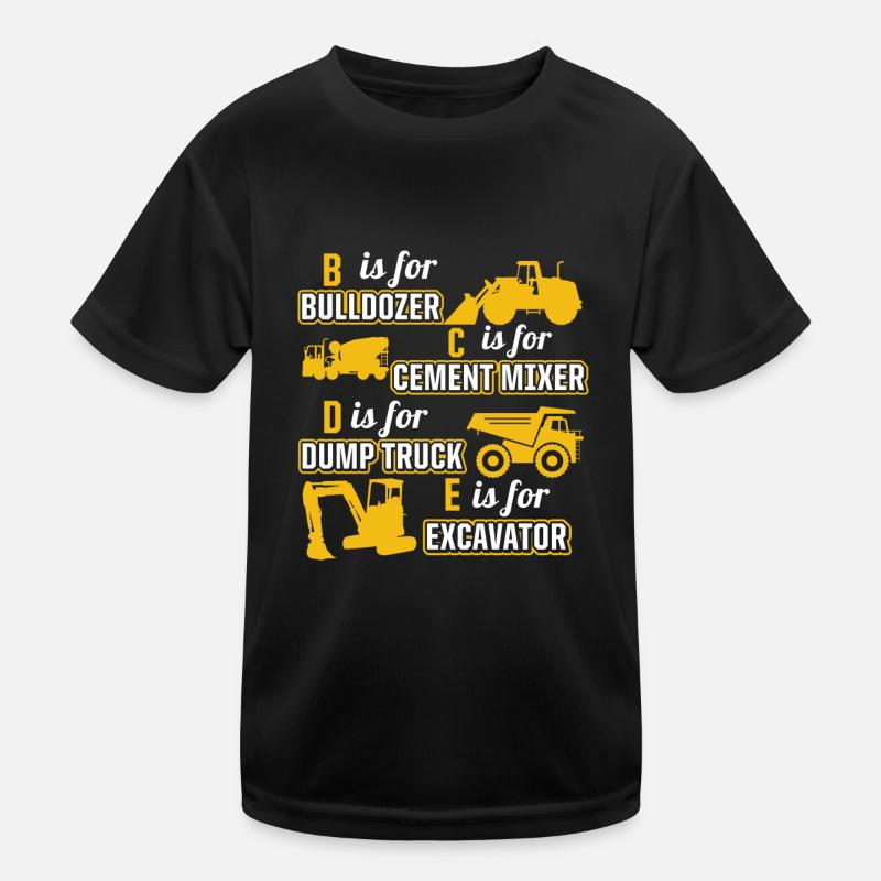 Construction machinery operator Excavator driver Excavator driver Construction workers Kids Functional T-Shirt