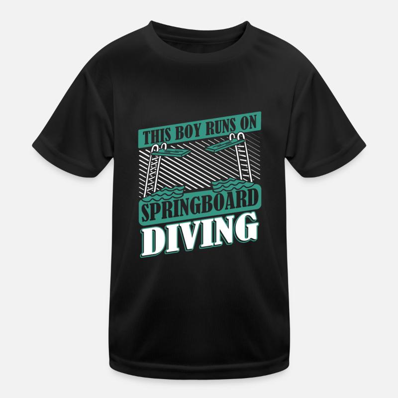 Diving Diving Boy - Kids Functional T-Shirt - black
