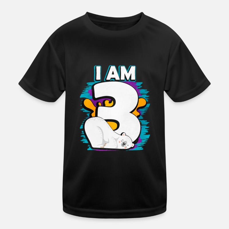 Ich Bin 3 Eisbär Kinder Funktions-T-Shirt