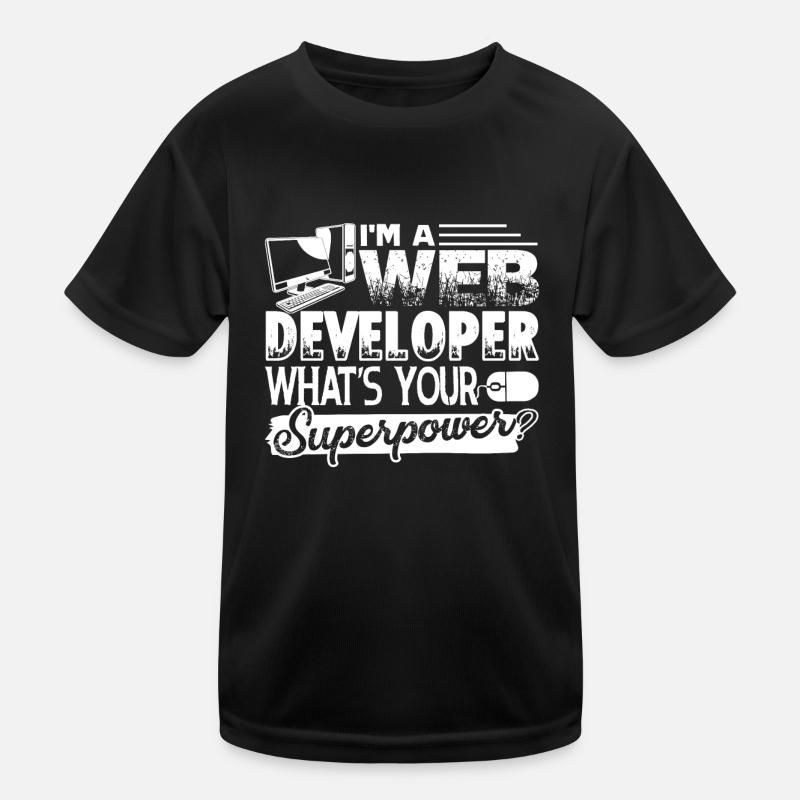 Web Developer Web Developer Superpower Kids Functional T-Shirt