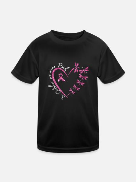 En octobre, nous portons un cancer du sein rose - T-shirt sport Enfant - noir - Devant