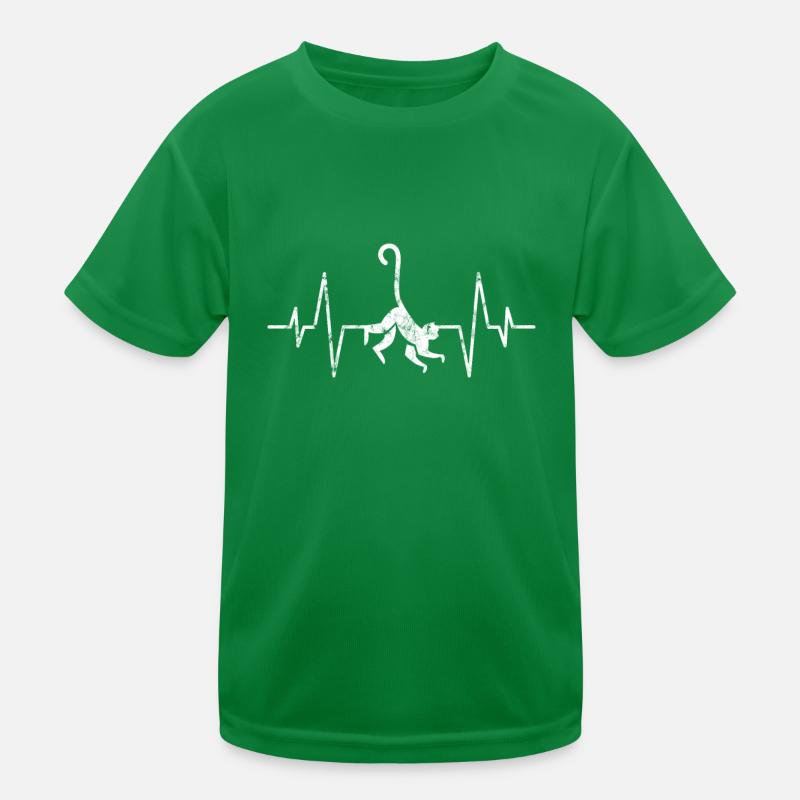 Affe monkey Herzschlag Kinder Funktions-T-Shirt