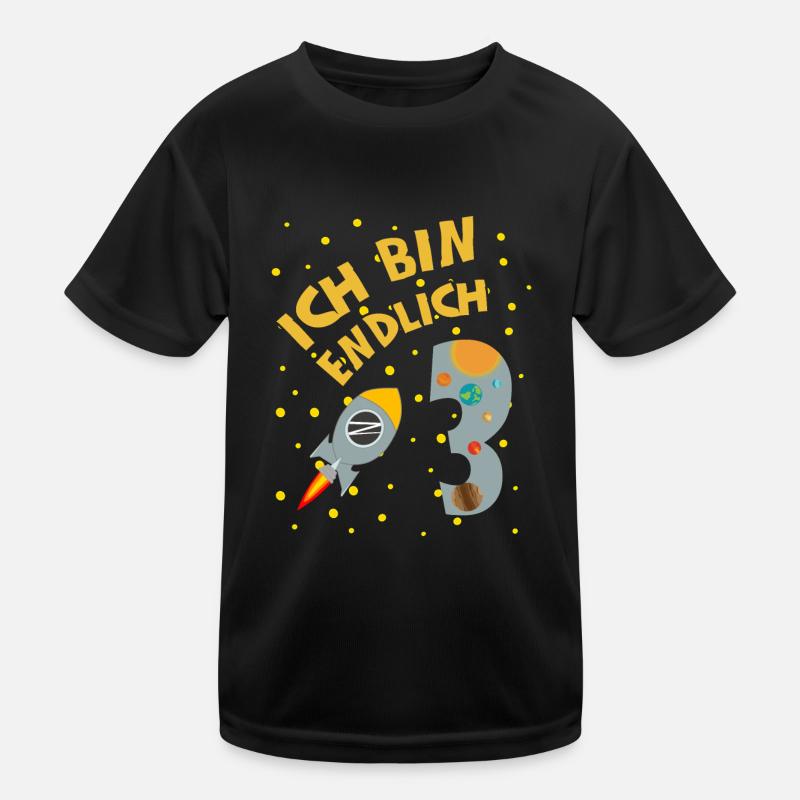 Endlich 3 Jahre Rakete Junge 3. Geburtstag Idee Kinder Funktions-T-Shirt
