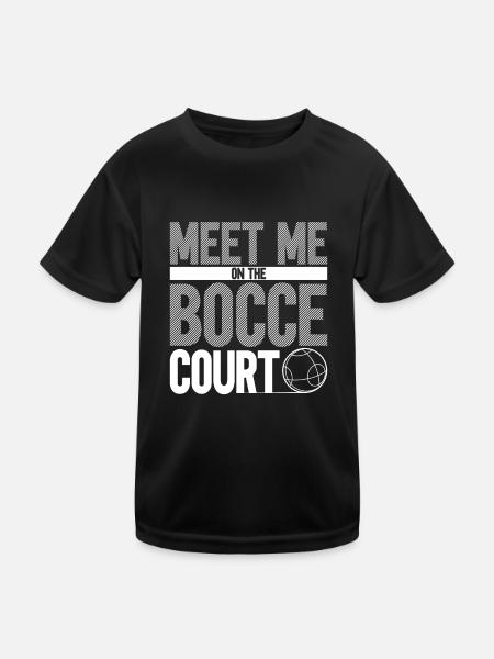 Triff mich auf dem Boccia-Platz - Boccia-Ball - Kinder Funktions-T-Shirt - Schwarz - Vorne