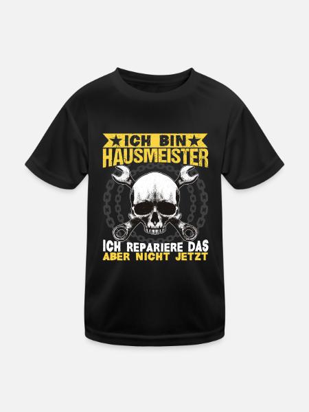 Haustechniker Hausmeister ich repariere das - Kinder Funktions-T-Shirt - Schwarz - Vorne