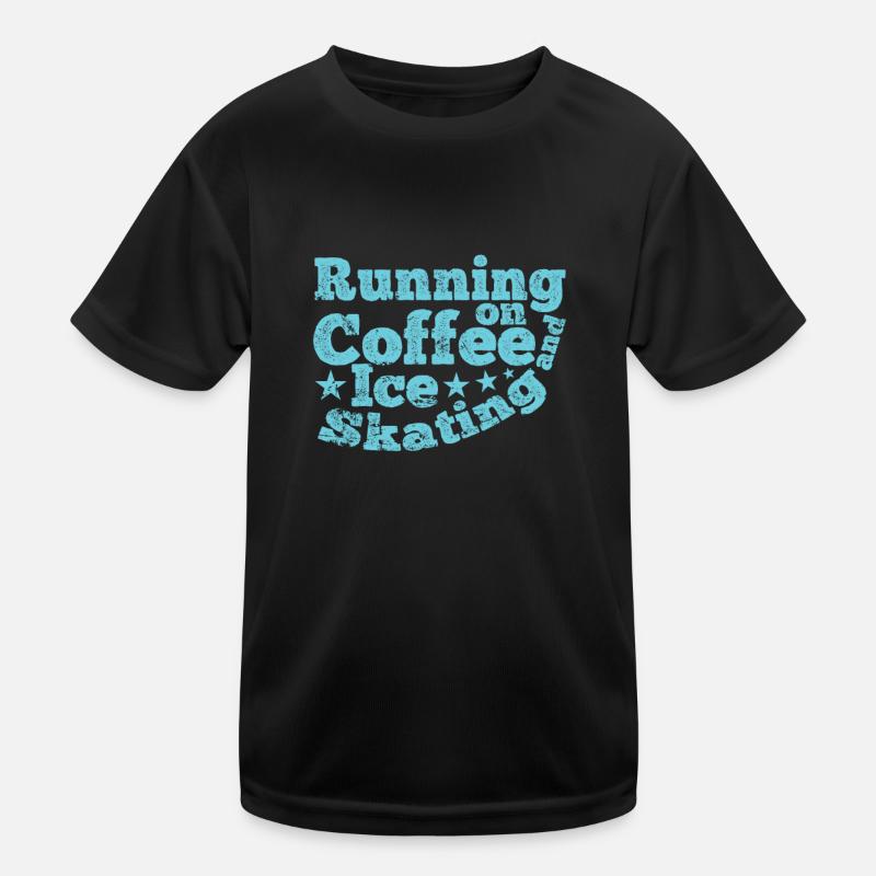 Running on Coffee and Ice Skating Eisbahn Kinder Funktions-T-Shirt