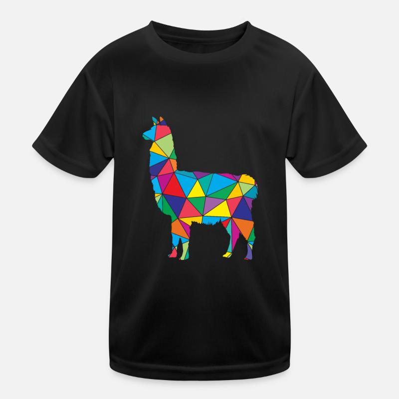 Lama Polygon Low Poly Tier Kinder Funktions-T-Shirt