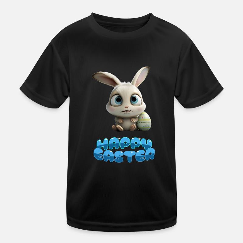 Funny Cute Happy Easter Bunny Kids Functional T-Shirt