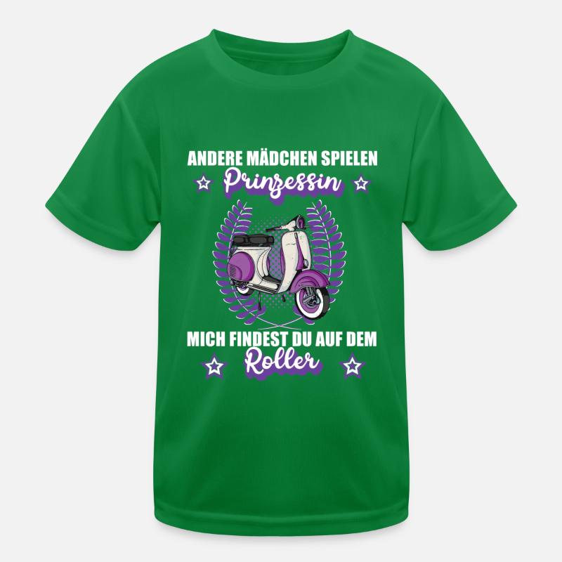 Roller Moped Rollerfahrerin Mädchen Geschenk Kinder Funktions-T-Shirt