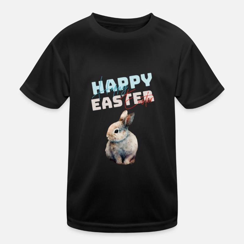 Drôle mignon joyeux lapin de Pâques T-shirt sport Enfant