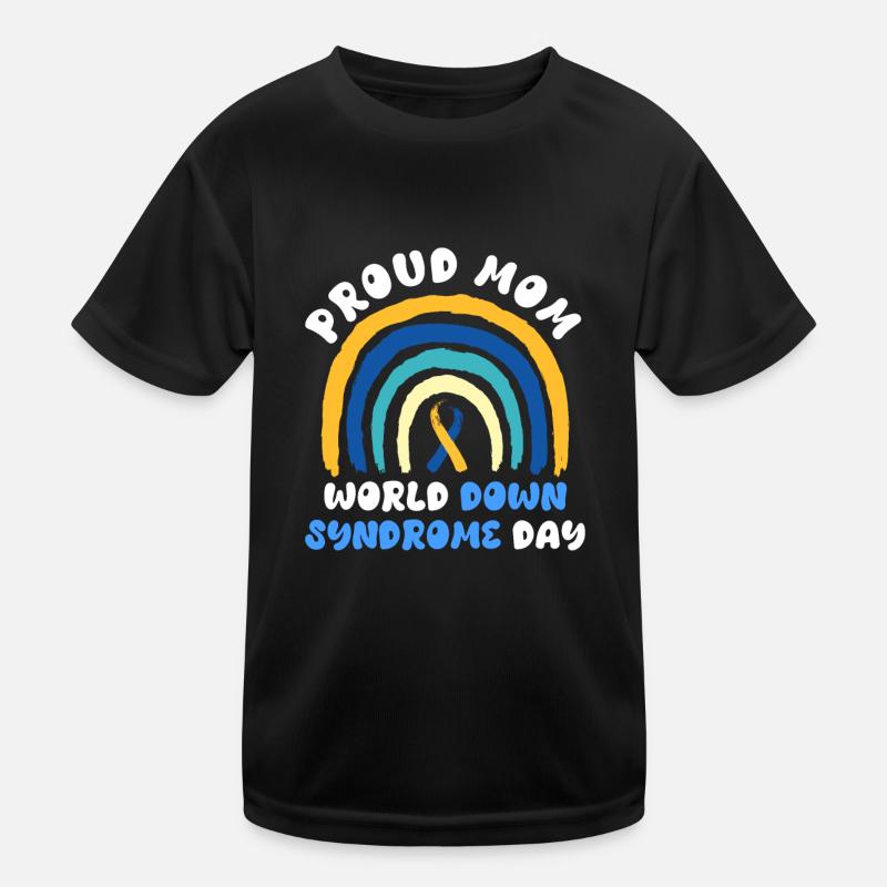 Down Syndrom Vater und Mutter mit Kind - Kinder Funktions-T-Shirt - Schwarz