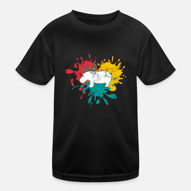 Nilpferd Silhouette Kinder Funktions-T-Shirt