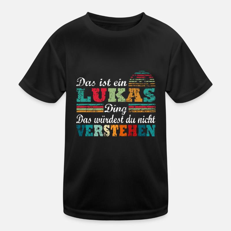 Name Lukas Kinder Funktions-T-Shirt