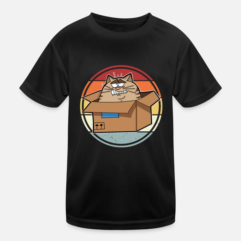 Katze Im Karton Kinder Funktions-T-Shirt