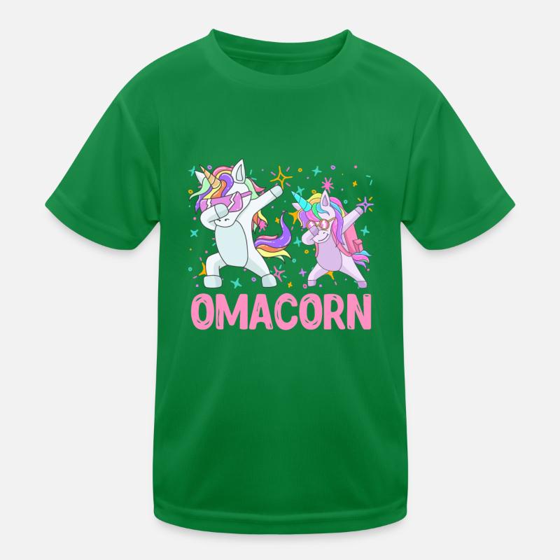 Omacorn Großmutter Muttertag Einhorn Fans Kinder Funktions-T-Shirt