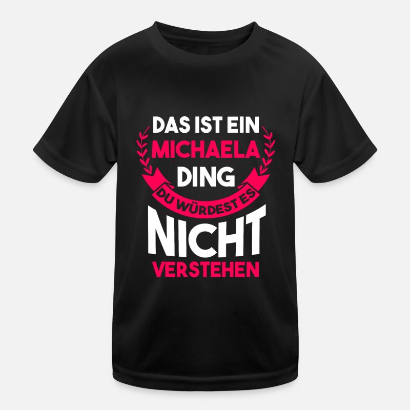 Michaela - Kinder Funktions-T-Shirt - Schwarz