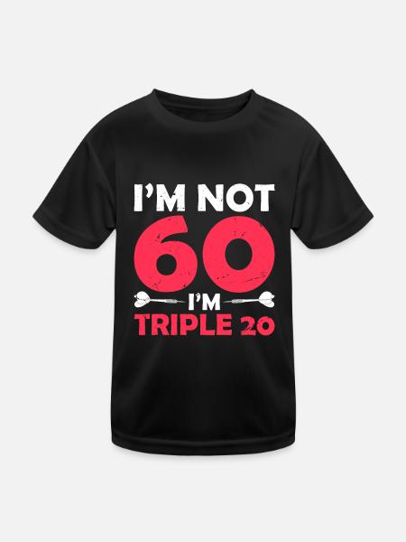 Je n’ai pas 60 ans J’en ai 20 trois fois - Fléchettes - T-shirt sport Enfant - noir - Devant