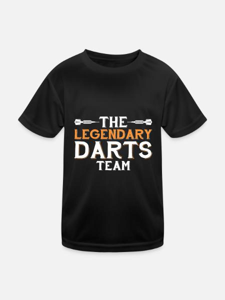 Das Legendäre Dart Team - Kinder Funktions-T-Shirt - Schwarz - Vorne