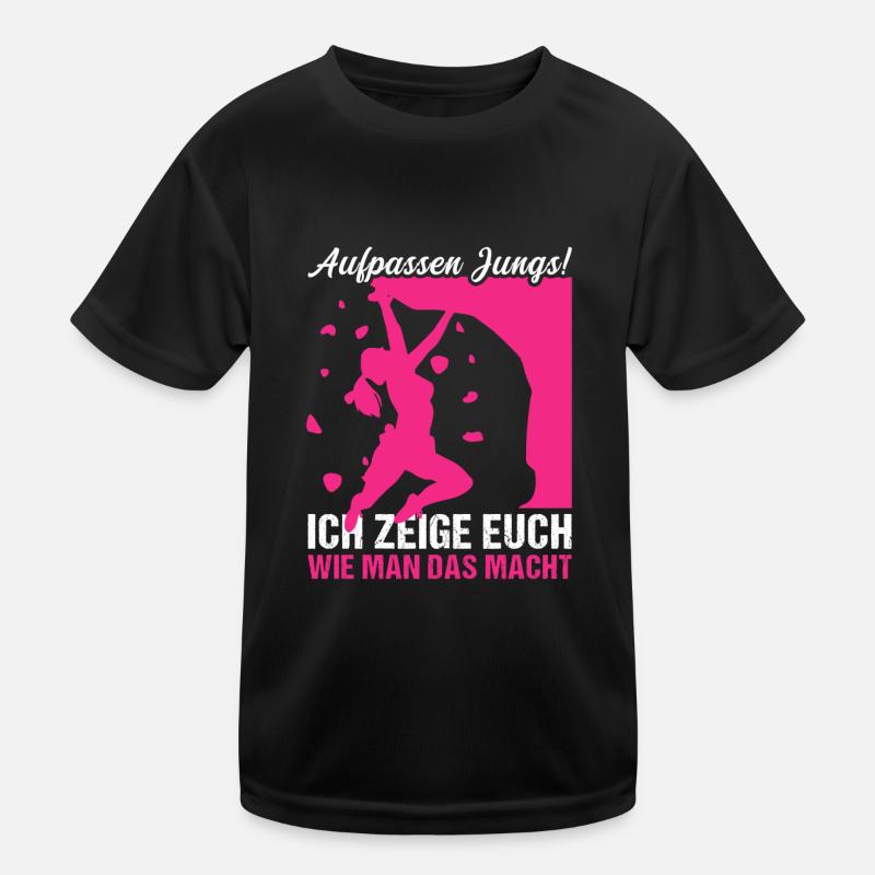 Bouldern Mädchen Diese Boulderin Kinder Funktions-T-Shirt