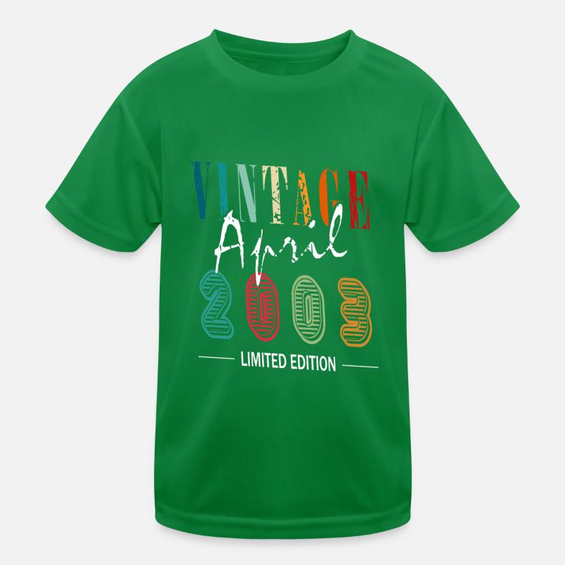 Edition Limitée 20ème anniversaire 2003 Avril né T-shirt sport Enfant