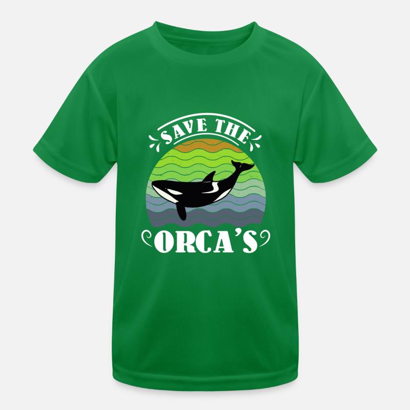 Save the Whales Orka Whale Conservation Environment Kids Functional T-Shirt