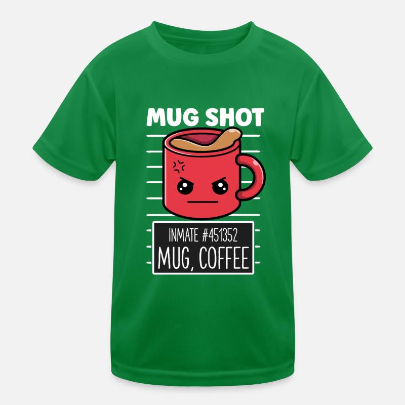 Funny Coffee Mug Shot Coffee Drinker Pun Coffee Kids Functional T-Shirt