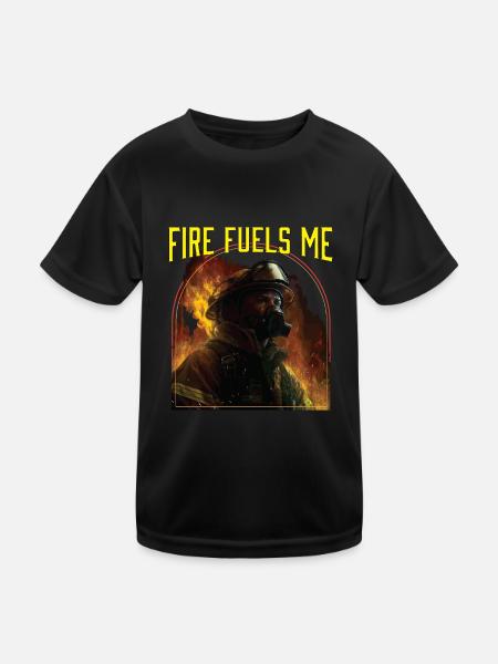 Le feu me nourrit Pompiers Pompiers pompiers - T-shirt sport Enfant - noir - Devant