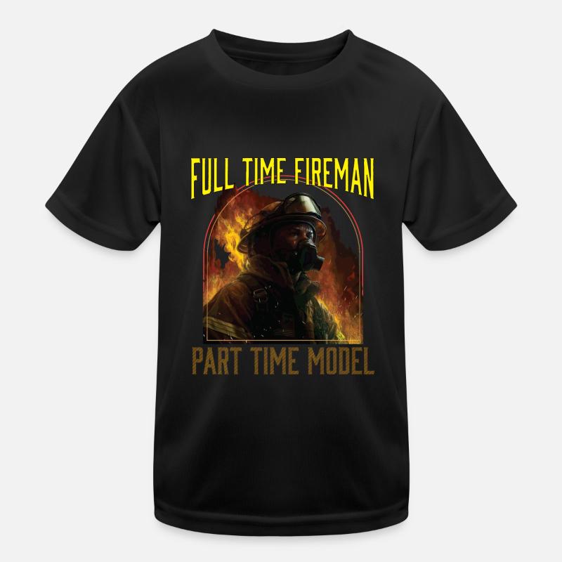 Pompier à temps plein Temps partiel Modèle drôle T-shirt sport Enfant