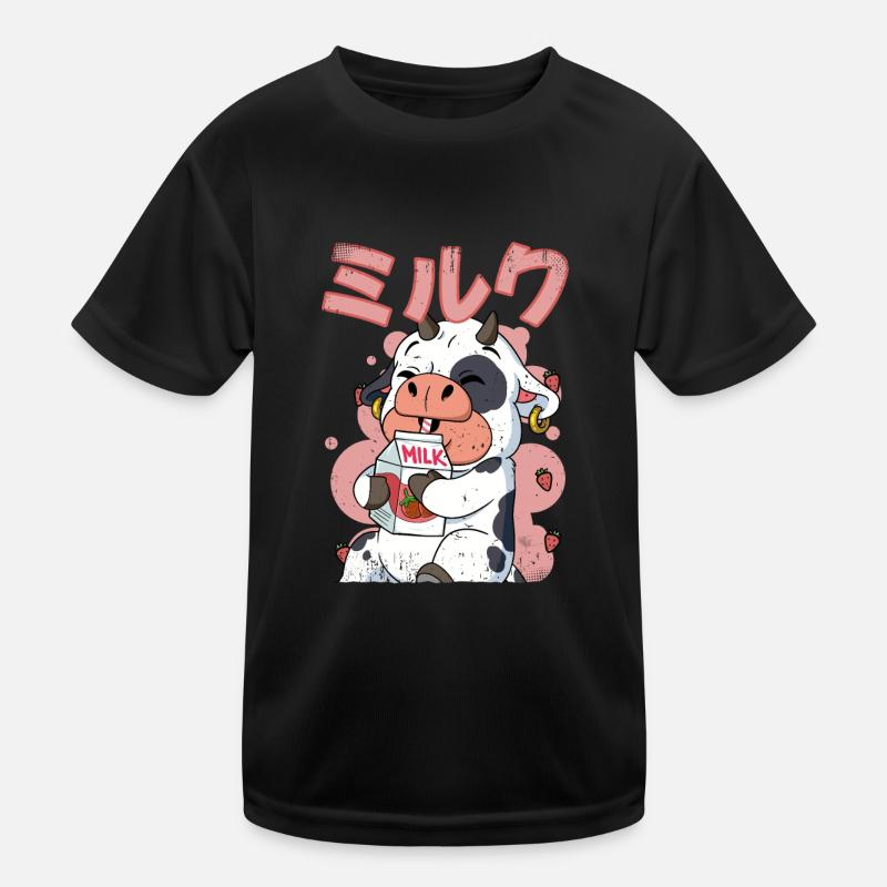 Kawaii Kuh Erdbeermilch Kinder Funktions-T-Shirt