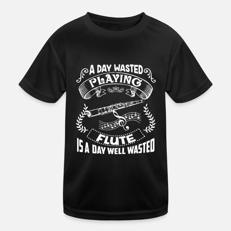 Flute A Day Playing Flute Kids Functional T-Shirt