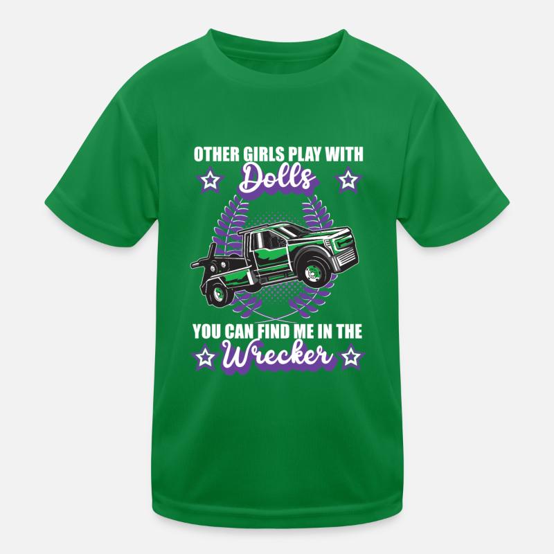 Abschleppwagen Girls Abschleppdienst Auto Beruf Kinder Funktions-T-Shirt