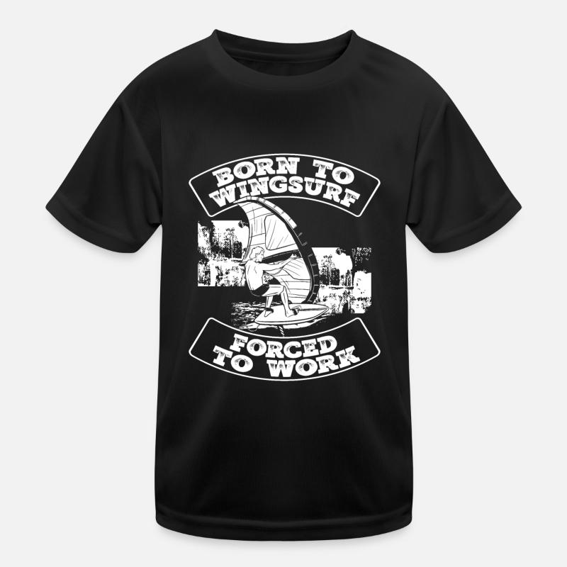 Zum Wingsurfen Geboren Kinder Funktions-T-Shirt