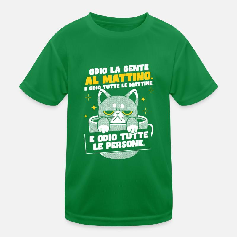 Café du chat du matin T-shirt sport Enfant