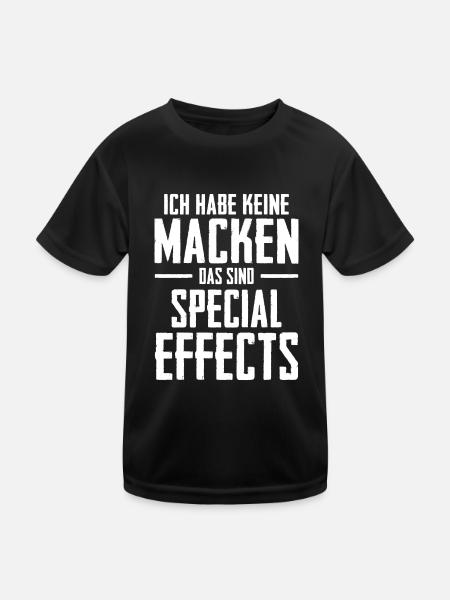 Ich habe keine Macken das sind Special Effects - Kinder Funktions-T-Shirt - Schwarz - Vorne