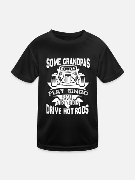 Hot Rod Real Grandpas Drive Hot Rods - Kids Functional T-Shirt - black - Front