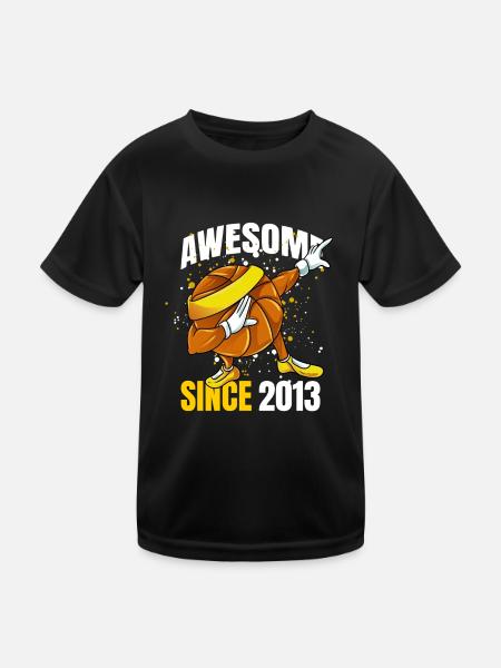 Genial seit 2013 - 10. Basketball-Geburtstag - Kinder Funktions-T-Shirt - Schwarz - Vorne