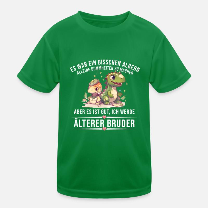 Ich werde eine älterer Bruder Dino Design Kinder Funktions-T-Shirt