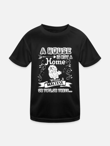 Maltese Home Without Maltese - Kids Functional T-Shirt - black - Front