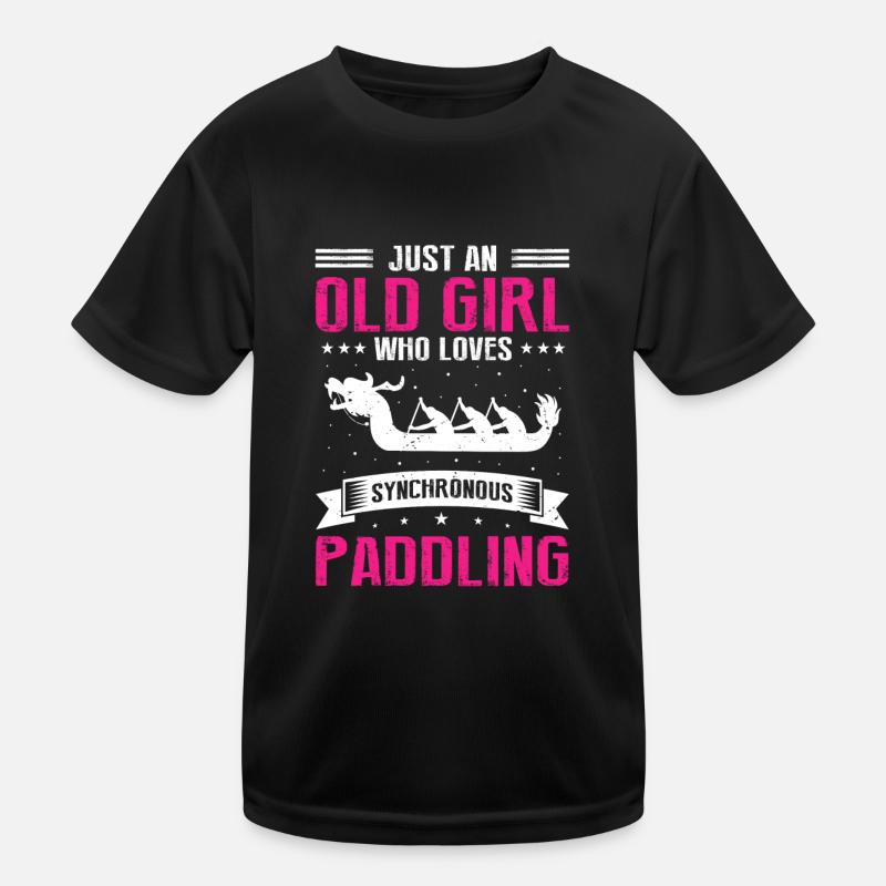 Drachenboot Trainer und Drachenboot - Kinder Funktions-T-Shirt - Schwarz
