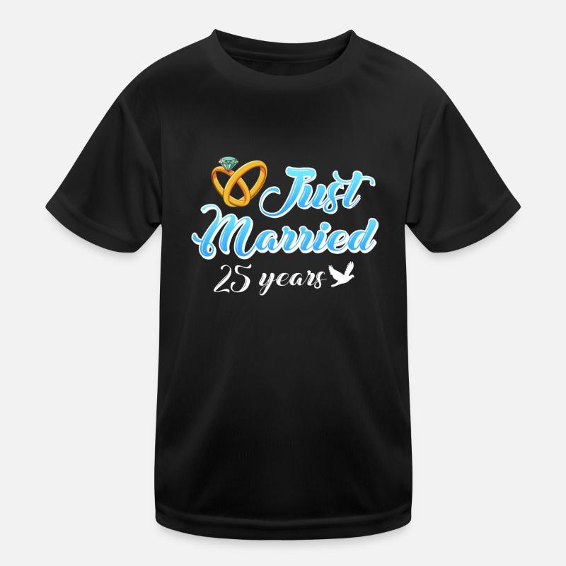 25 years married 25th wedding anniversary Kids Functional T-Shirt