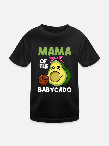 Mom of Babycado Guacamole Avocado Lover - Kids Functional T-Shirt - black - Front