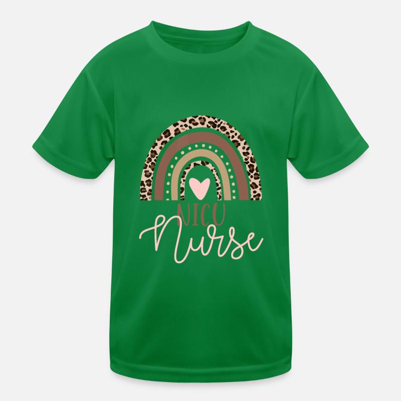 Infirmière de l’USIN en soins intensifs Néonatal Leopard Rainbow T-shirt sport Enfant