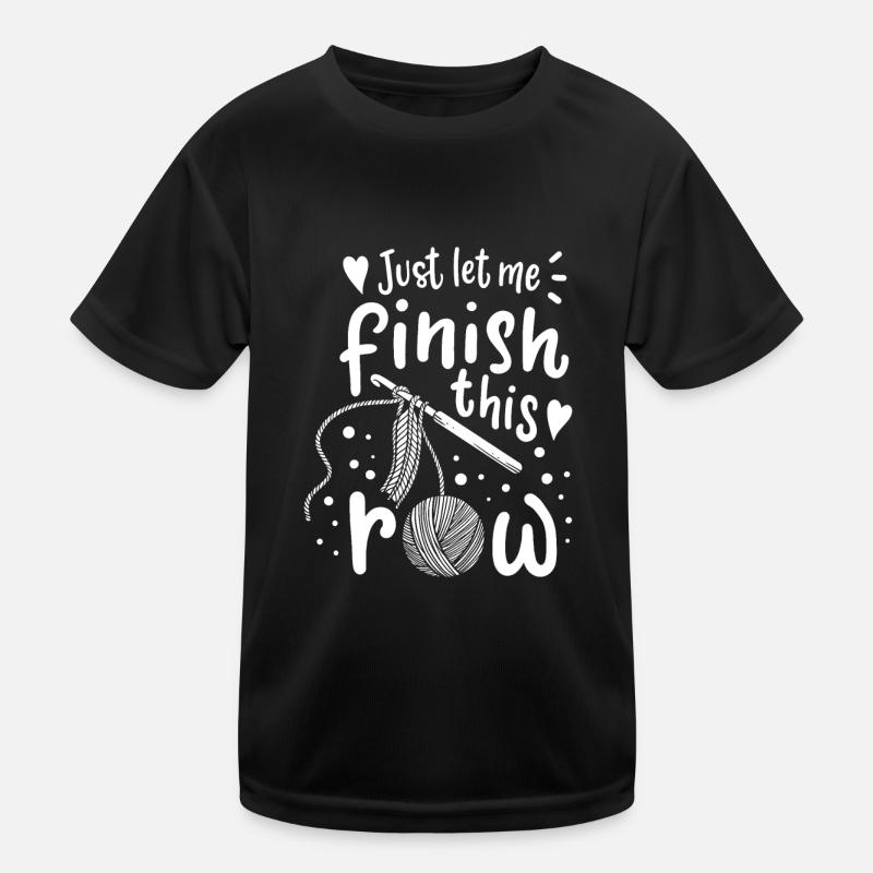 Stricken Häkeln Garn Lustig Kinder Funktions-T-Shirt